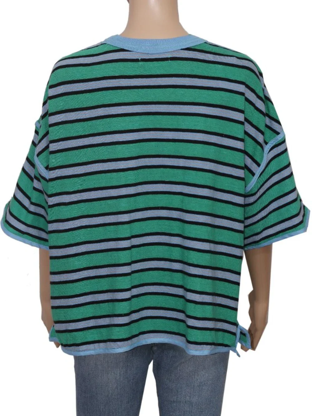 Free People We The Free Clean Rugby Tee Striped Printed Cropped Top S